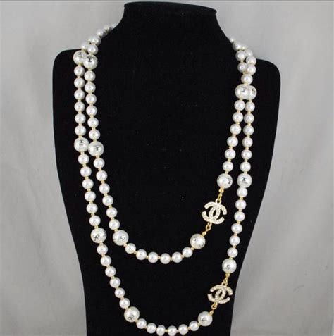 replica coco chanel pearl necklace|Coco Chanel knockoff earrings.